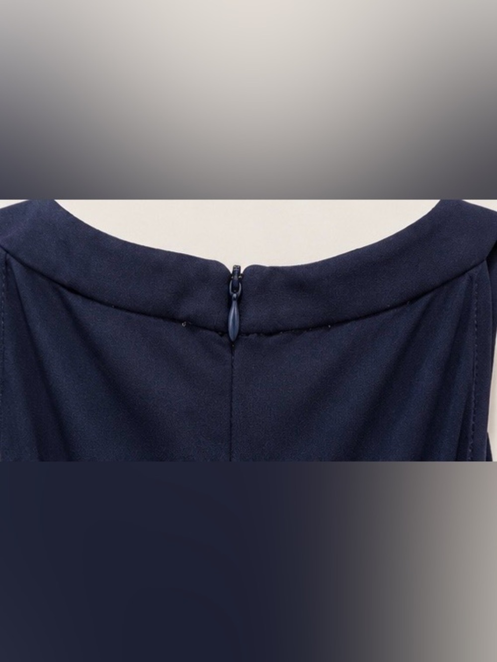 NWT London Times Navy Smocked Wide Leg Jumpsuit Size 12 Pockets - Picture 6 of 8